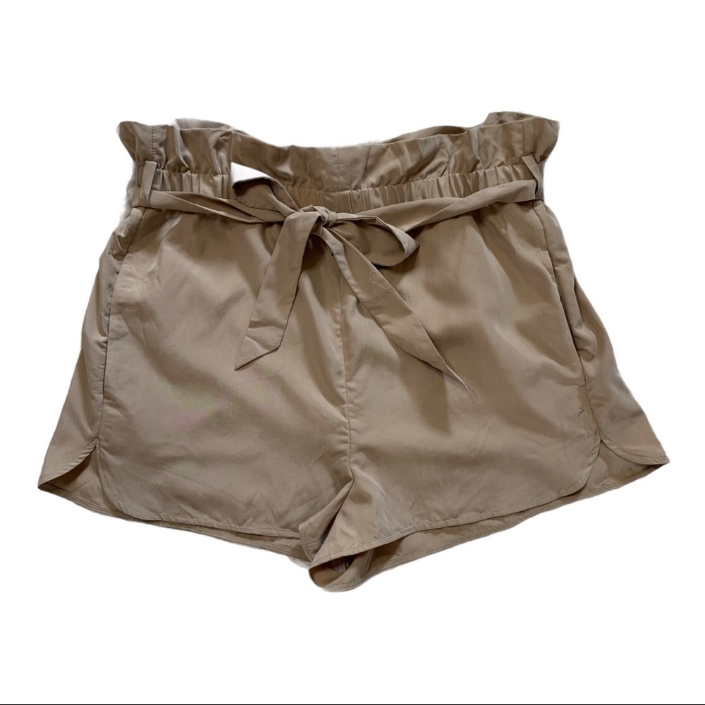 Express Paper Bag Waist Shortie High Rise shorts